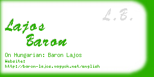 lajos baron business card